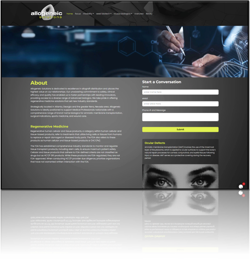 allogeneic.solutions website preview